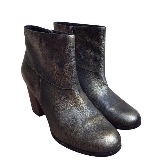 Cole Haan Cassidy Leather Bootie Bronze Metallic Ankle Boots - Picture 3 of 10